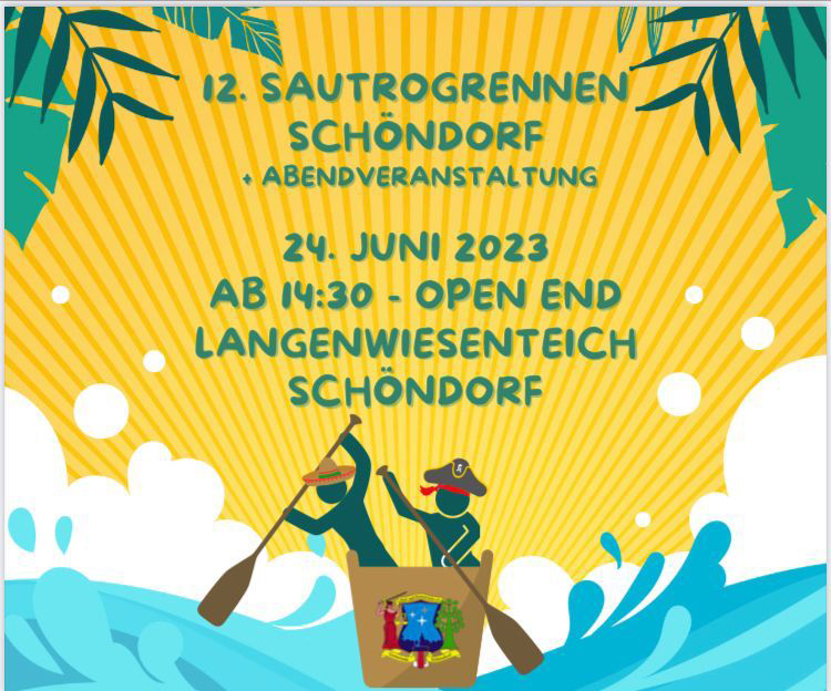 Plakat für das Sautrogrennen 2023